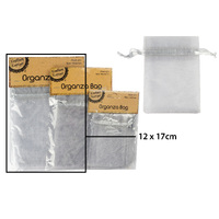 12*17Cm Organza Bag - Silver