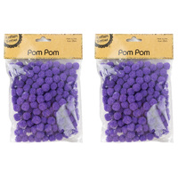 1.5Cm Pom Pom/200- Purple