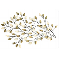 METAL LEAF WALL ART 81.5X51CM