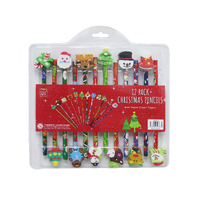 Christmas Pencil & Eraser 12pk