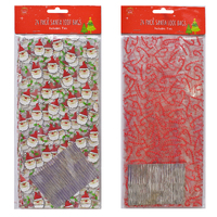 Christmas Loot Bags With Ties 24pk Asst