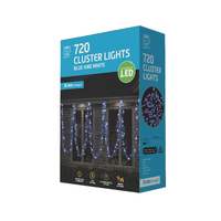 LED Cluster Lights 720 Blue-White