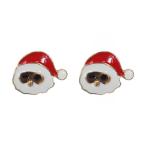 Christmas Stud Earrings Metal 4pk Asst