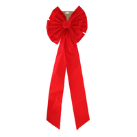 Flocked Jumbo Bow Bright Red 35x102cm