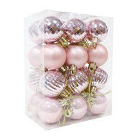 Baubles 40mm 24pk Pink