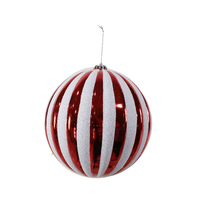 Candycane Ribbed Bauble 20cm