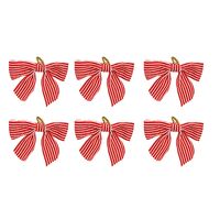 Candycane Bow Woven Stripe 6pk