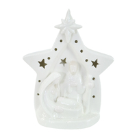 Ceramic Nativity Scene White Asst