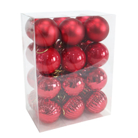 Baubles 40mm 24pk Red