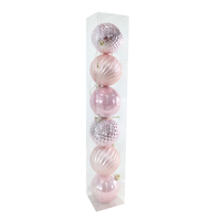 Baubles 8cm 6pk Pink