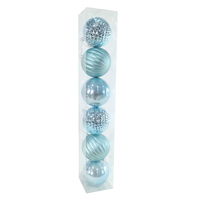 Baubles 8cm 6pk Blue