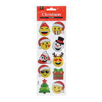 Diamante Christmas Emoji Stickers Asst