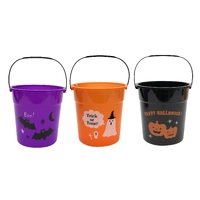 TRICK OR TREAT BUCKET WITH HANDLE 15cm Asst