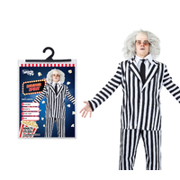 COSTUME BLACK & WHITE STRIPE SUIT ADULTS