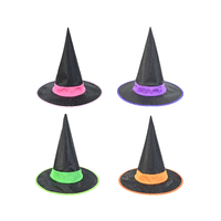 WITCH HAT WITH COLOUR BAND Asst