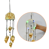 ANIMATED SKULL WIND CHIMES B/Op 48cm