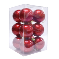 Baubles 70mm 12pk UV Stable Red