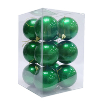 Baubles 70mm 12pk UV Stable Green